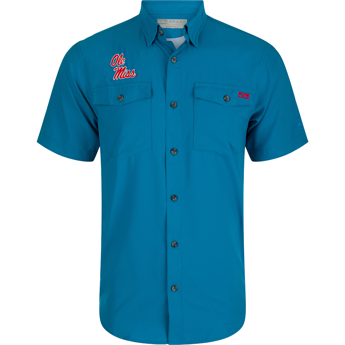 Ole Miss Fraternity Dobby Solid Short Sleeve Shirt for Men - Comfortable Cotton Oxford Button Down Casual Shirt for College, Parties, and Everyday Wear
