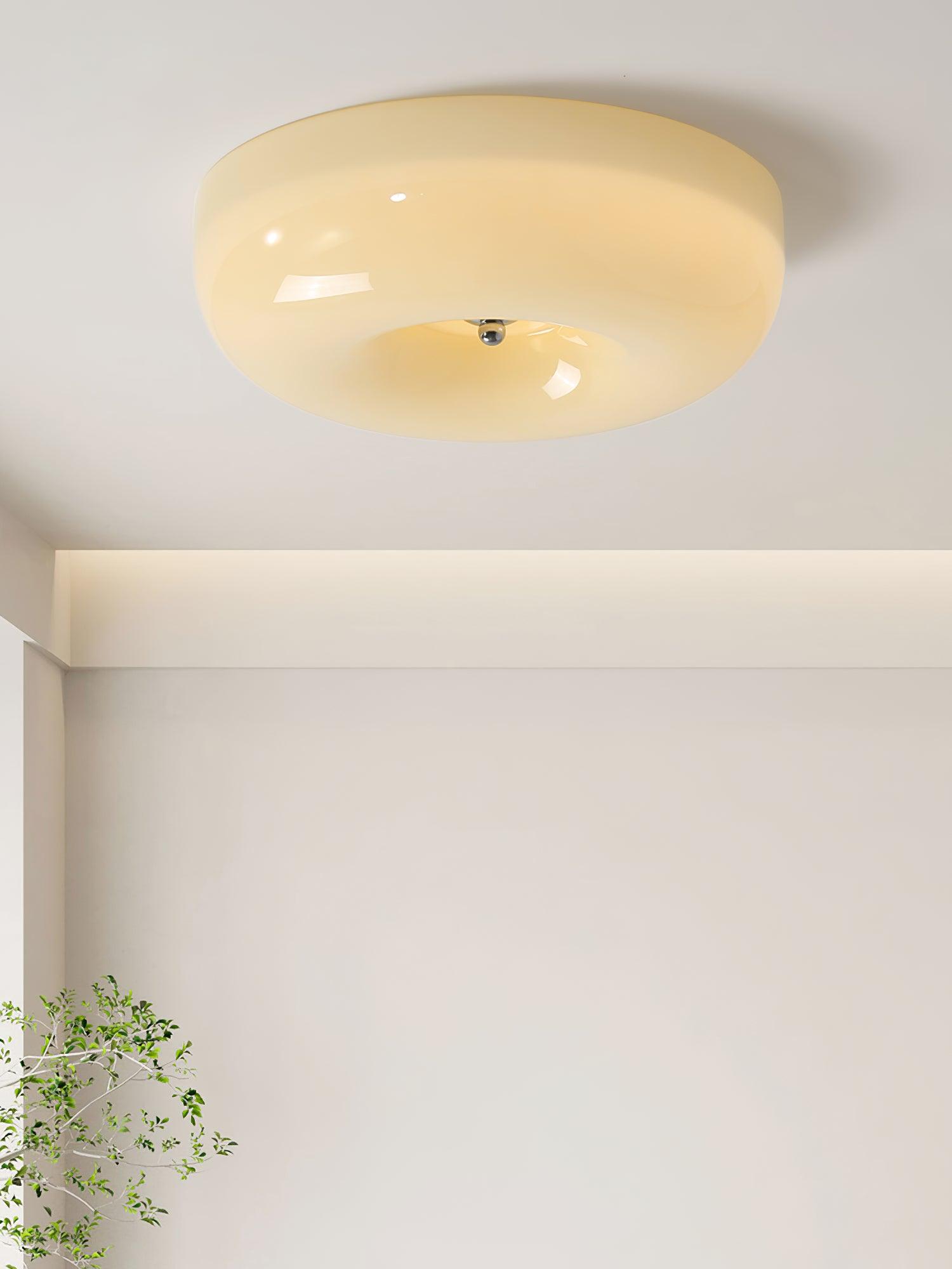 Cream Pudding Ceiling Light Fixture - Modern Soft Glow Bedroom Lighting for Cozy Home Decor & Relaxing Ambiance