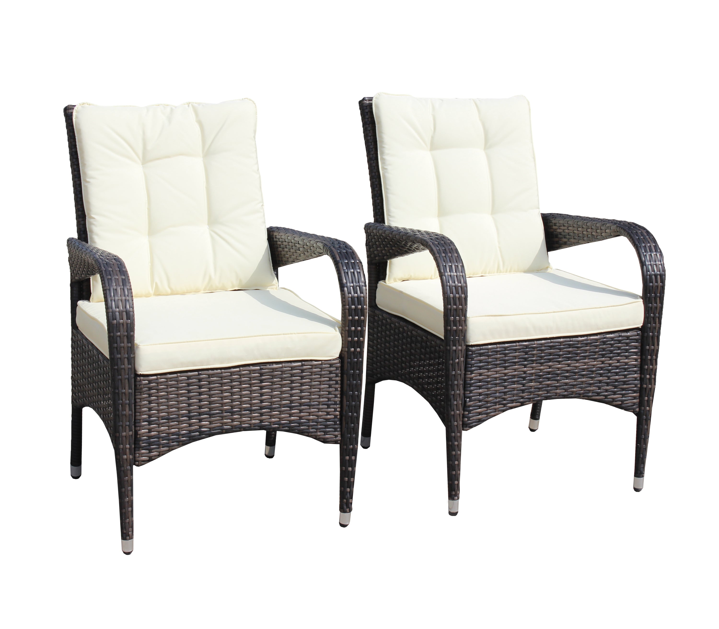 2 Piece Liberatore Dining Chairs with Beige Cushions - Modern Kitchen & Dining Room Furniture Set for Home Decor