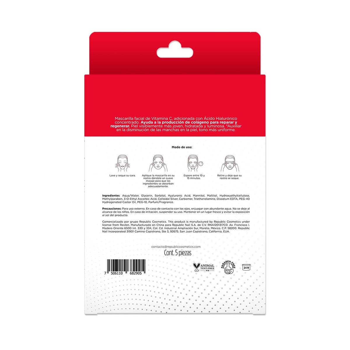 Revlon Vitamin C Facial Mask - Brightening & Hydrating Sheet Mask for Glowing Skin | Perfect for Daily Skincare & Spa Nights