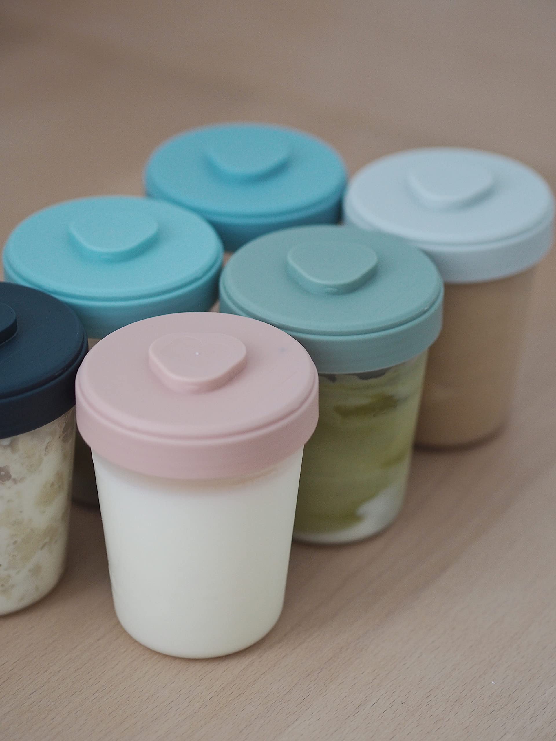 BEABA 6-Piece Large Baby Food Storage Containers with Lids | Airtight Toddler Snack & Puree Containers | BPA-Free Plastic | Perfect for Daycare, Travel & Meal Prep (Blue)