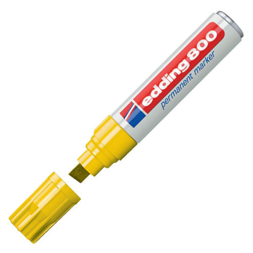 edding 800 Permanent Marker Pen Chisel Tip - Industrial Strength, Waterproof & Fade-Proof Markers for Labeling, Crafts & DIY Projects