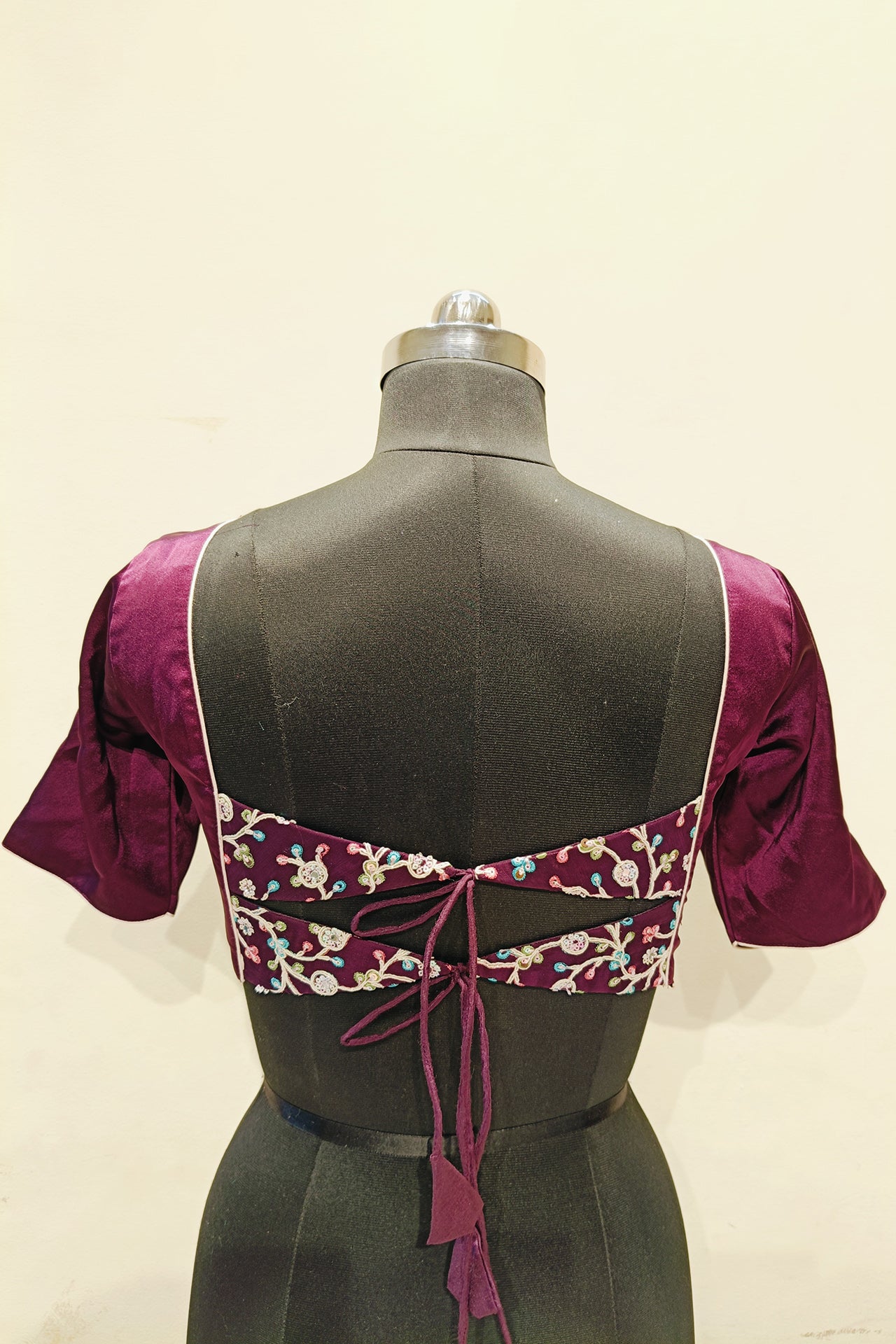 Elegant Burgundy Georgette Sequin Blouse for Women - Perfect for Parties, Evening Events & Special Occasions | Design 1762