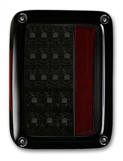 Jeep Wrangler JK 2007-2018 Smoked LED Tail Lights - Waterproof & Durable for Off-Road Adventures & Night Driving