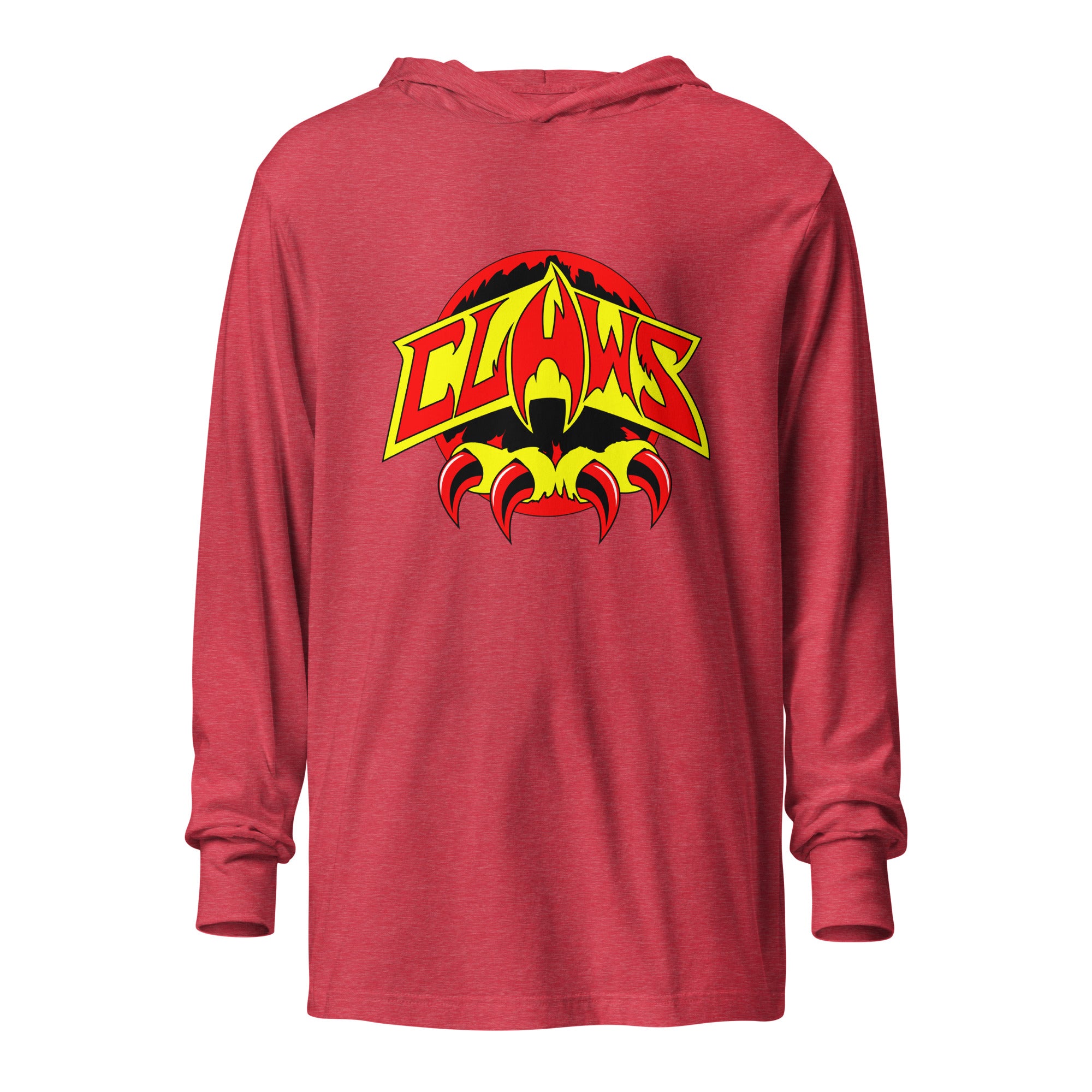 Zoo Jitsu Fighters CLAWS Logo Hooded Long Sleeve Tee - Men's Graphic Pullover Sweatshirt for Martial Arts Fans & Streetwear Fashion | Perfect for Training, Gym, and Casual Wear