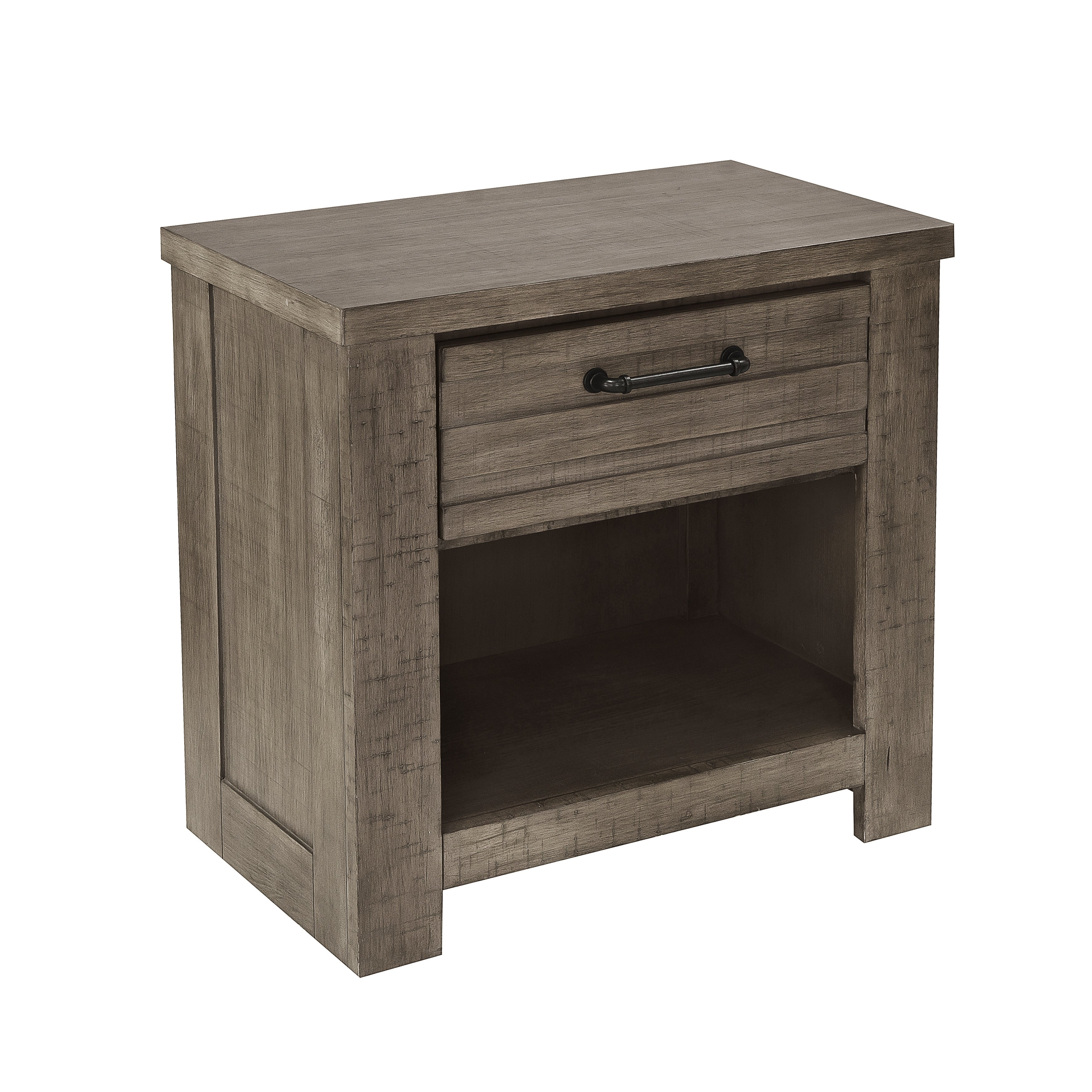 Sedona Transitional Medium Gray Wood Bedroom Set - Queen Size Bed, Nightstand & Dresser - Modern Farmhouse Bedroom Furniture for Master Bedroom or Guest Room