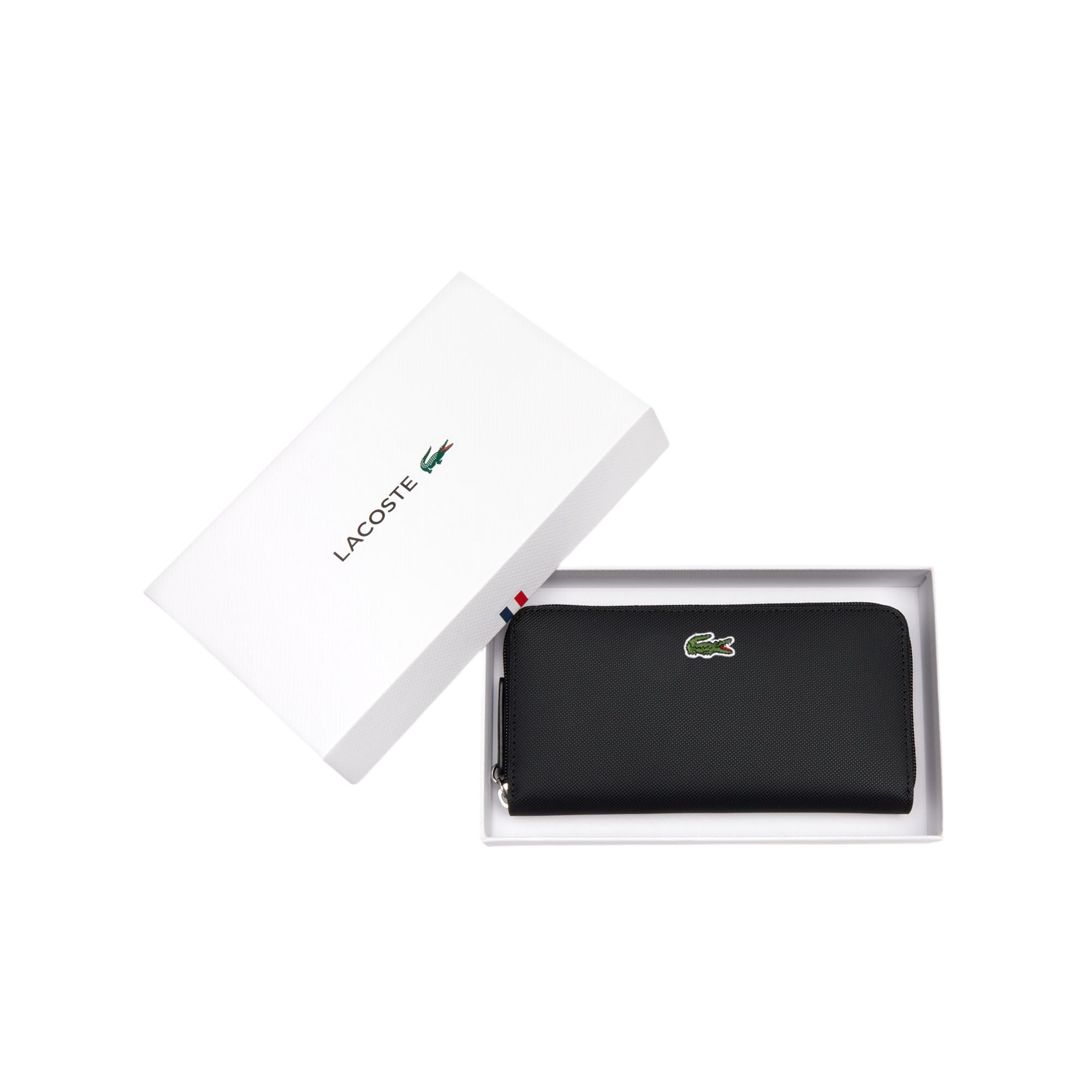 Lacoste Women's L.12 Concept Petit Pique 12-Card Zip Wallet - Stylish & Compact Card Holder for Everyday Use, Travel & Business