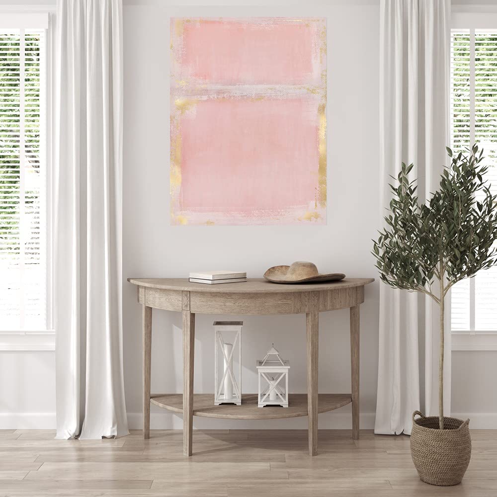 Golden Blush Fine Art Canvas Wall Decor by Belle Maison - 24x32 Inch Ready-to-Hang Painting for Living Room, Bedroom, Office & More - Elegant Home & Commercial Interior Design