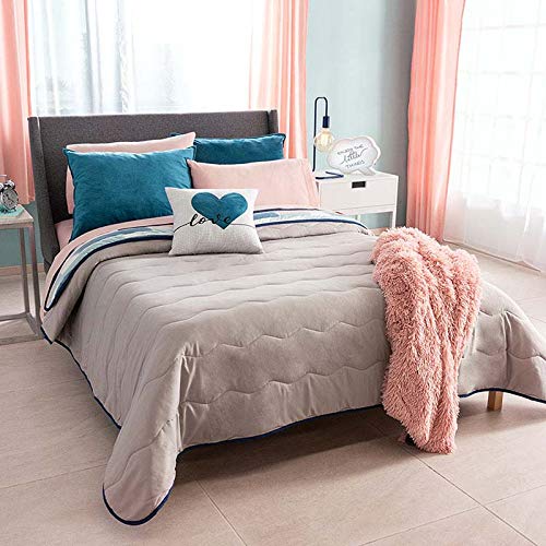 Reversible Comforter Set 6-Piece Twin Size for Teen Girls - Soft Brush Strokes Design, Bed Sheet Set for Cozy Sleep & Stylish Bedroom Decor