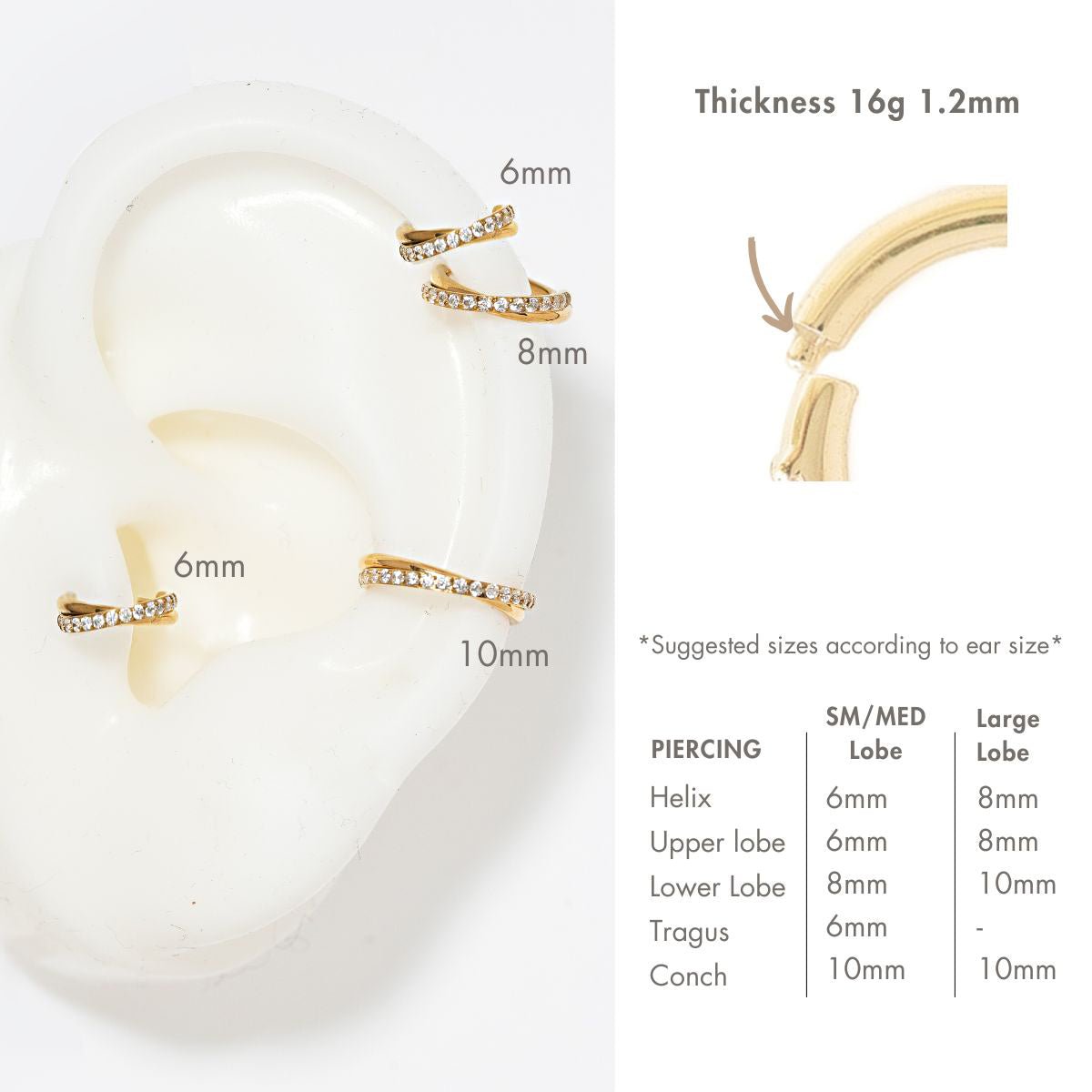 Criss Cross Pavé Cartilage Earrings - Dainty Gold Hoop Earrings for Women - Perfect for Everyday Wear & Special Occasions