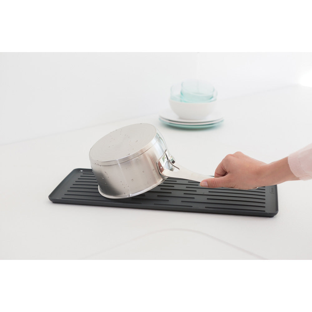 Compact Dish Drying Rack - Space Saving Kitchen Organizer, Dark Grey - Perfect for Small Kitchens & Countertops