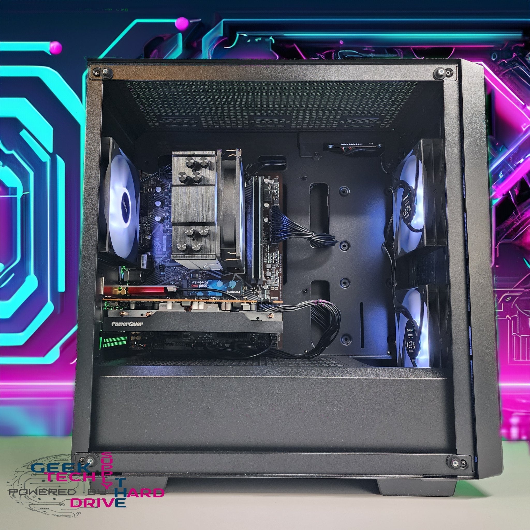 GTech Gaming PC with AMD Ryzen 3, 1TB SSD, NVIDIA RTX 3050, 64GB RAM - High Performance Black Desktop Computer (Model CC360 A520) for Esports, Streaming & 4K Gaming
