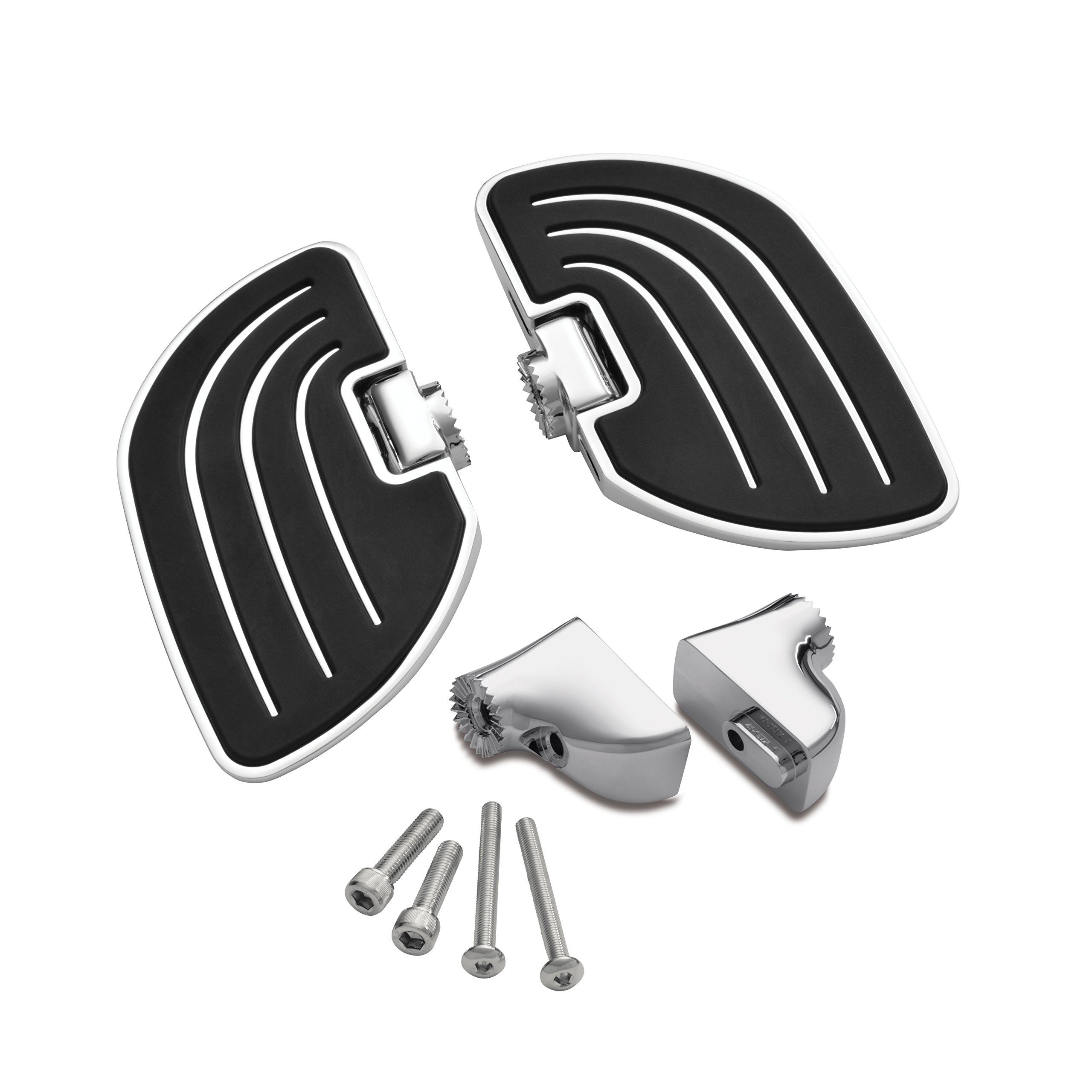 Show Chrome Accessories 41-175 Beachcomber Board Passenger Footrest - Universal Motorcycle Foot Pegs for Comfortable Long Rides, Cruisers & Touring Bikes