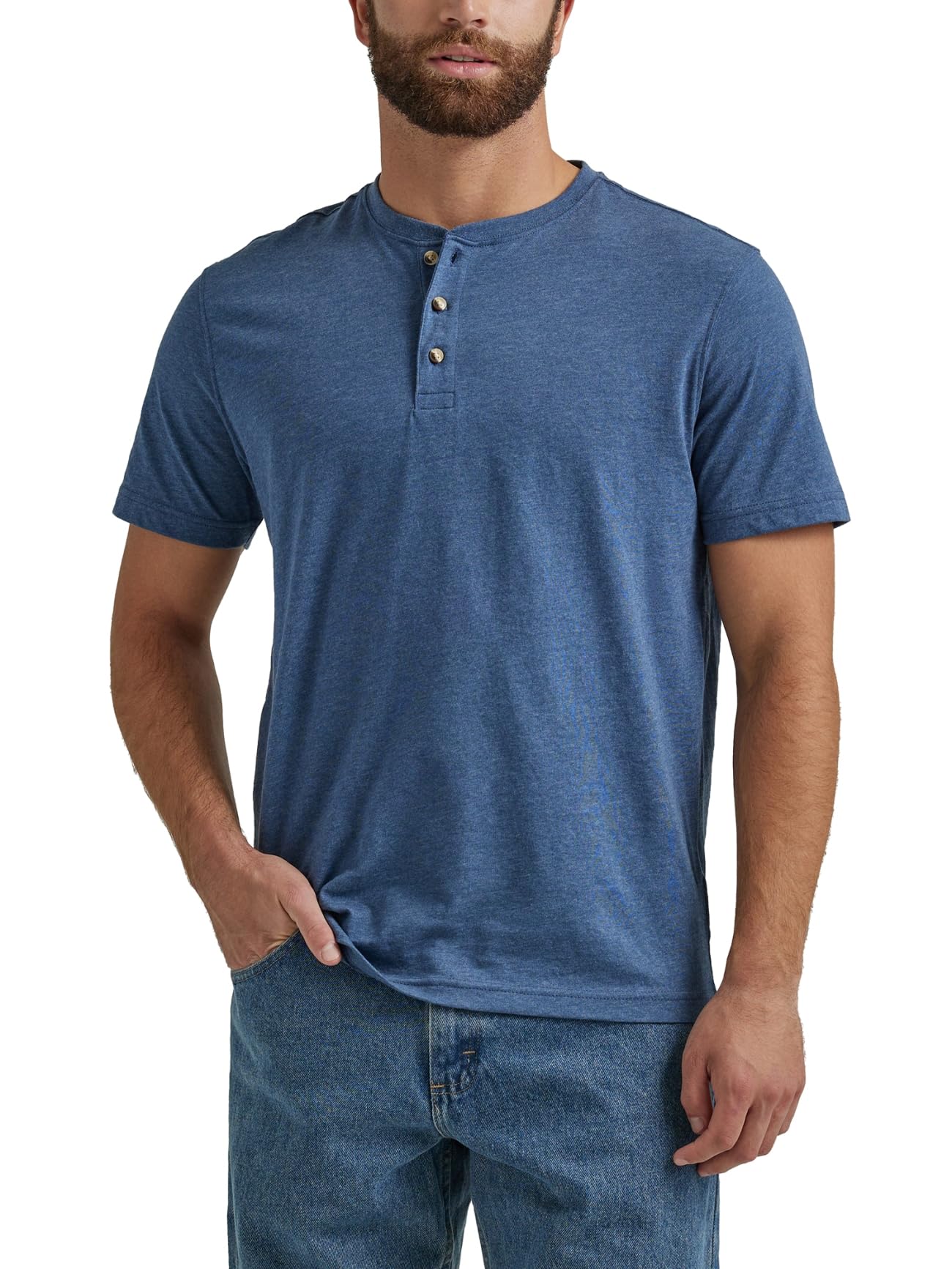 Wrangler Authentics Men's Short Sleeve Henley T-Shirt - Comfortable Casual Wear for Everyday Outfits, Work & Outdoor Activities