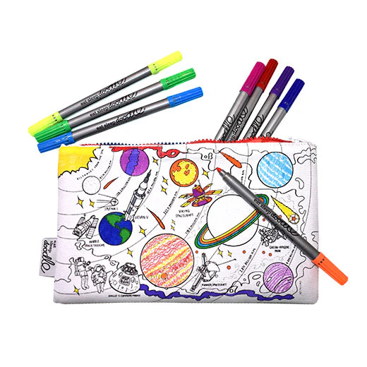 Space Explorer Themed Pencil Case for Kids - Galaxy Design School Supplies Organizer - Perfect for Classroom, Homework & Back to School Essentials