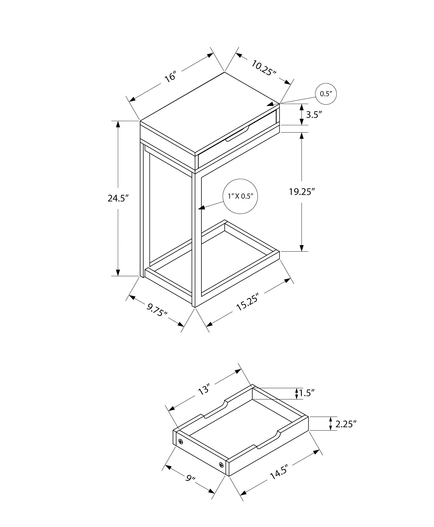 Modern White Metal Accent Table with Drawer - Elegant Side Table for Living Room, Bedroom, or Office Decor