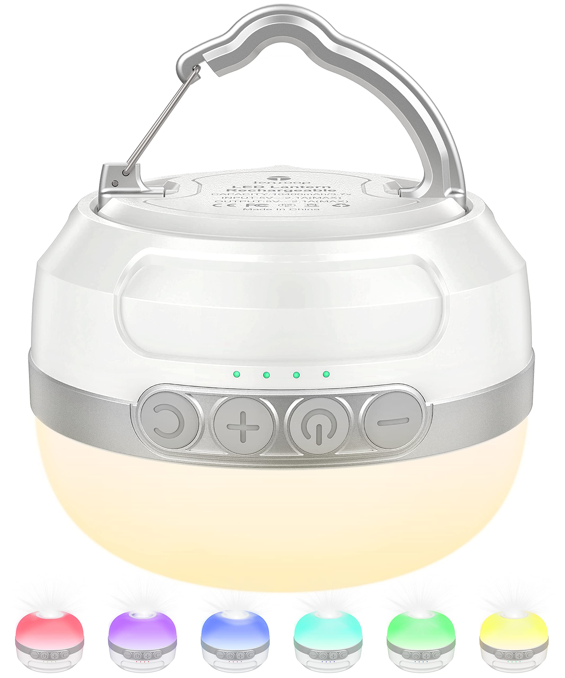 TENROOP Rechargeable Camping Lantern with 10400mAh Power Bank - RGB LED Tent Light, 5 Lighting Modes, Waterproof Flashlight for Outdoor Camping, Hiking, Emergency & Power Outages (Perfect for Backpacking, Storms and Nighttime Adventures)