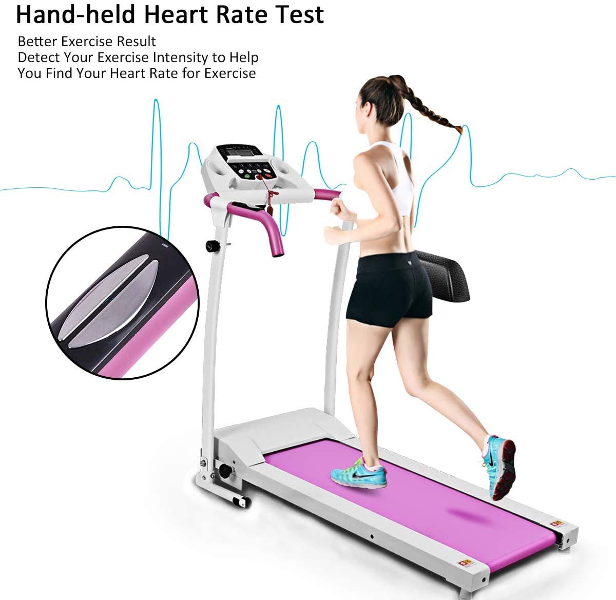 Wenst'sKufAN Folding Treadmill - Electric Motorized Running Machine with LED Display & Phone Holder for Home Gym, Office & Small Spaces - Walking, Jogging & Cardio Workout Equipment for Fitness Enthusiasts