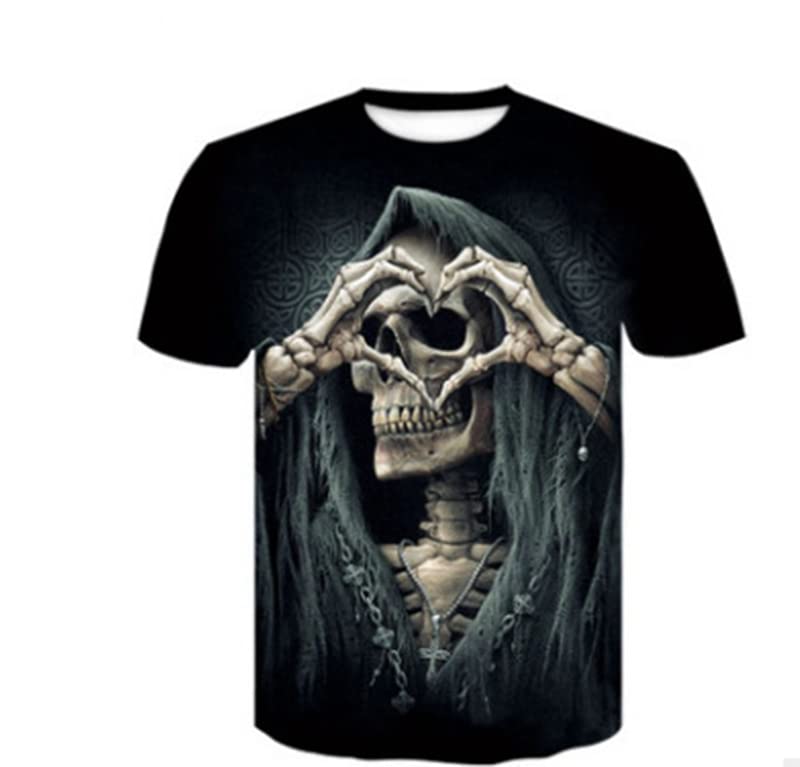 3D Skull Print Men's T-Shirt - Cool Skeleton Graphic Tee for Summer - Casual Streetwear Top for Men | Perfect for Parties, Halloween, and Everyday Wear