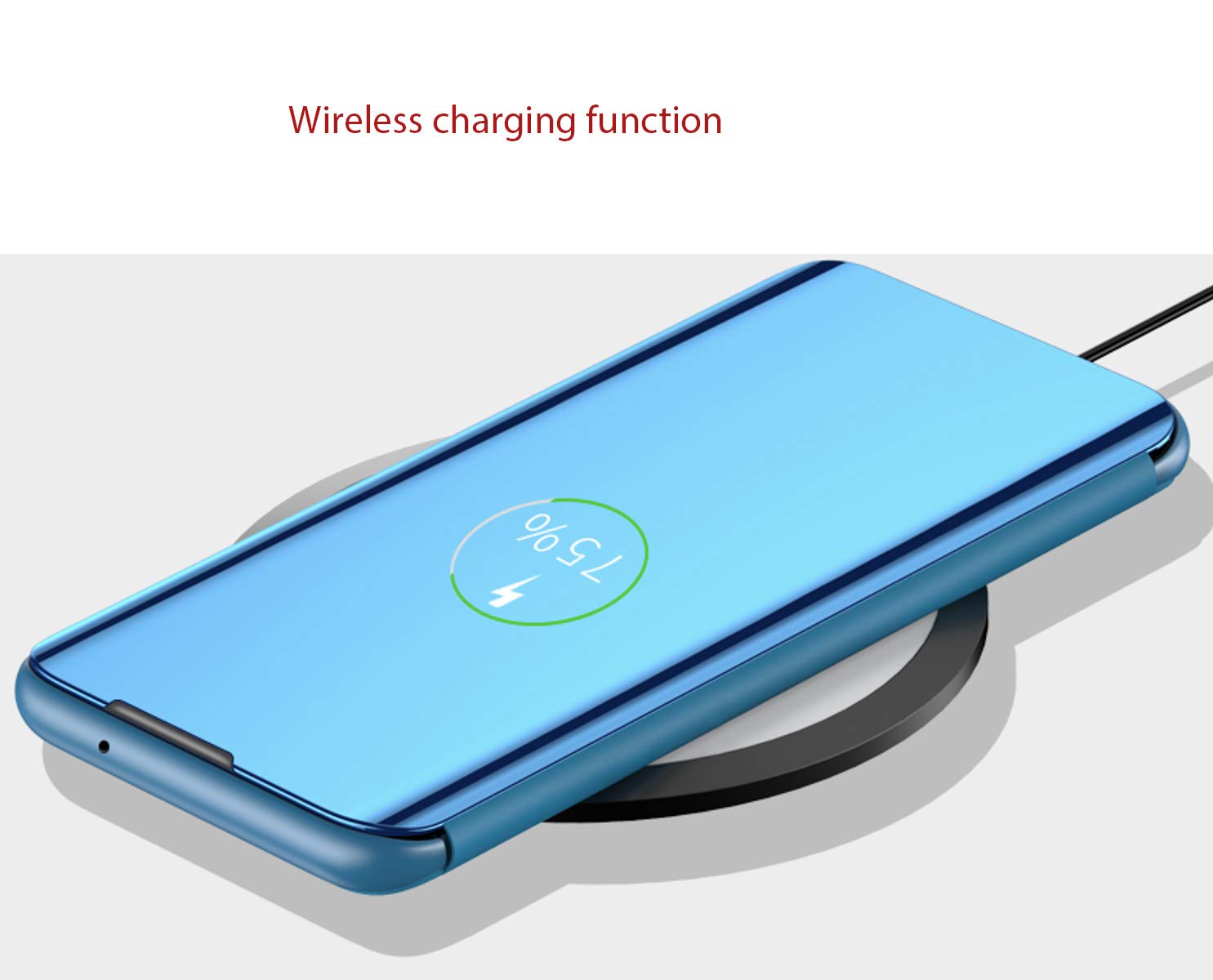 Samsung Galaxy Z Fold 2 Case with Mirror Design & Smart Window - Clear View Screen Protector, Wireless Charging Compatible Flip Cover for Samsung Galaxy Z Fold 2 (Rose Gold) - Perfect for Work, Travel & Everyday Protection