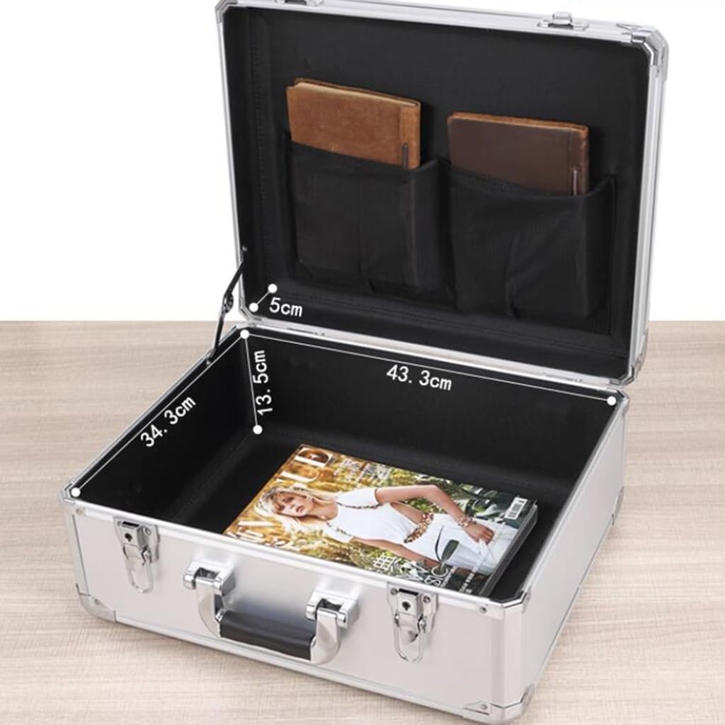 Premium Aluminum Briefcase with Lock - Durable Protective Case for Laptops, Tools & Valuables | Ideal for Business Travel, Office & Secure Storage