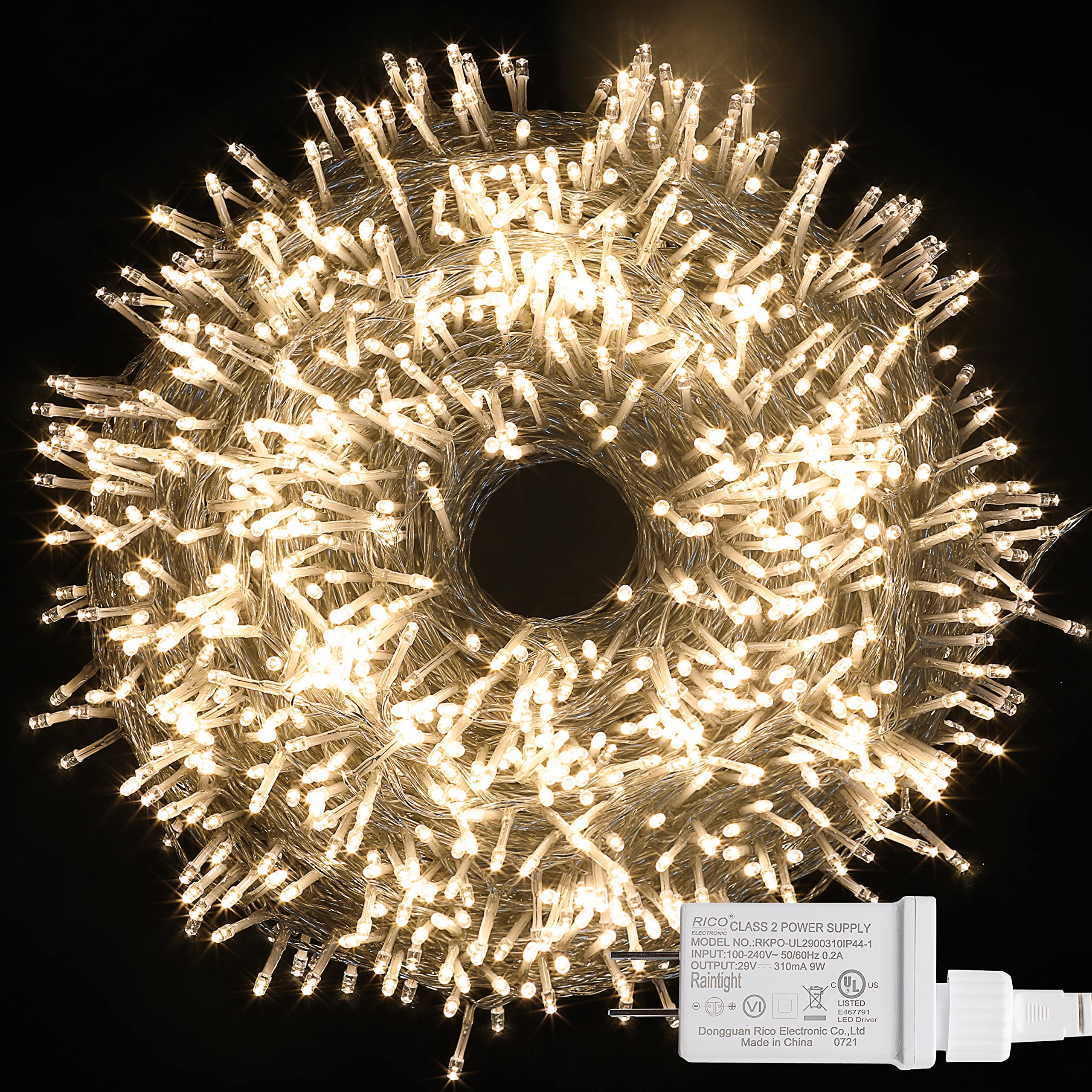 1000 LED String Lights 337.6 Ft - 8 Lighting Modes Waterproof Christmas Lights for Indoor Outdoor Decor - Perfect for Holiday Tree, Wedding, Party, Bedroom, Garden & Patio (Warm White)