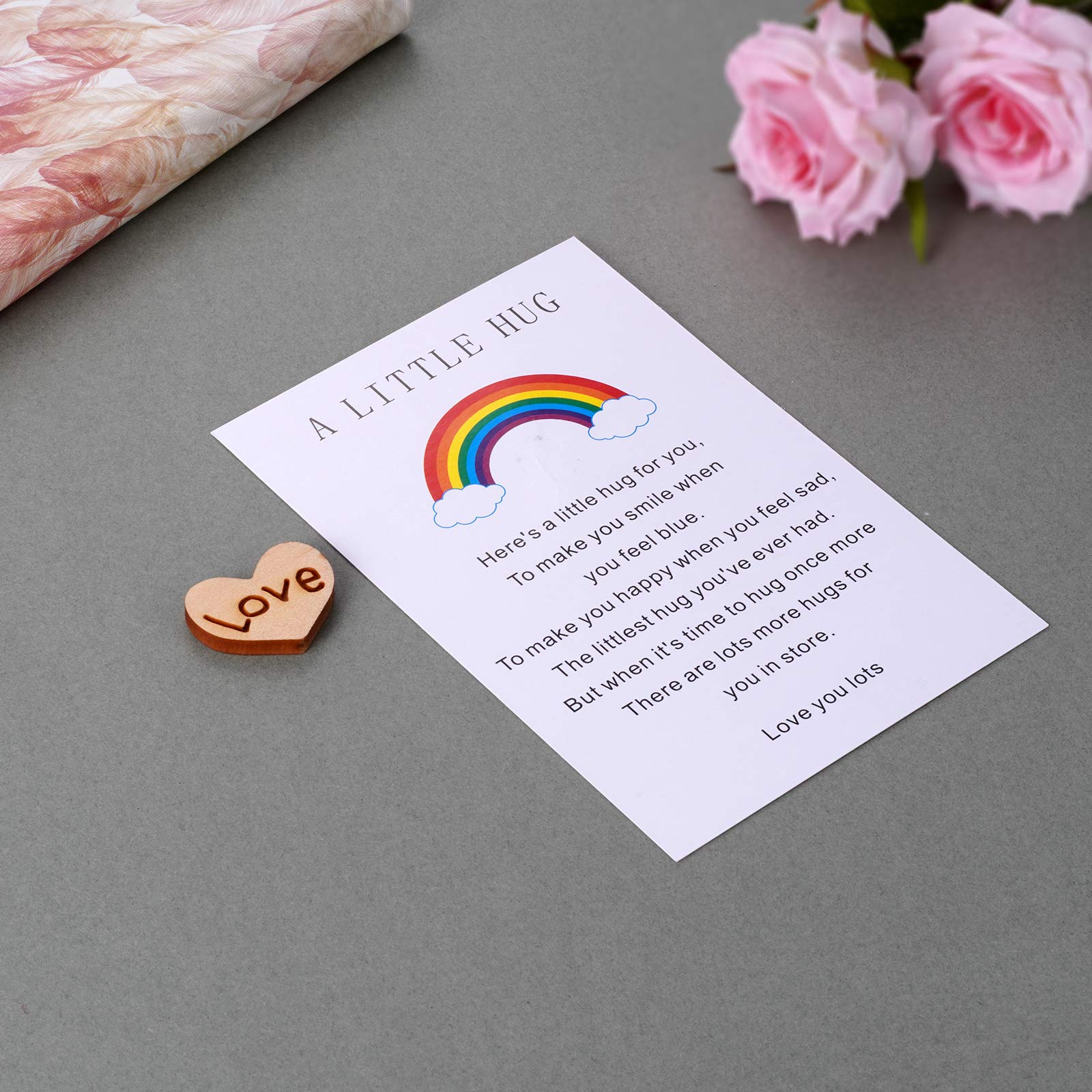 Mixjoy Tiny Pocket Hug Token with Poem Card - Thoughtful Isolation, Miss You, & Quarantine Gift for Family & Friends | Perfect for Long-Distance Relationships, Hospital Visits & Comforting Loved Ones