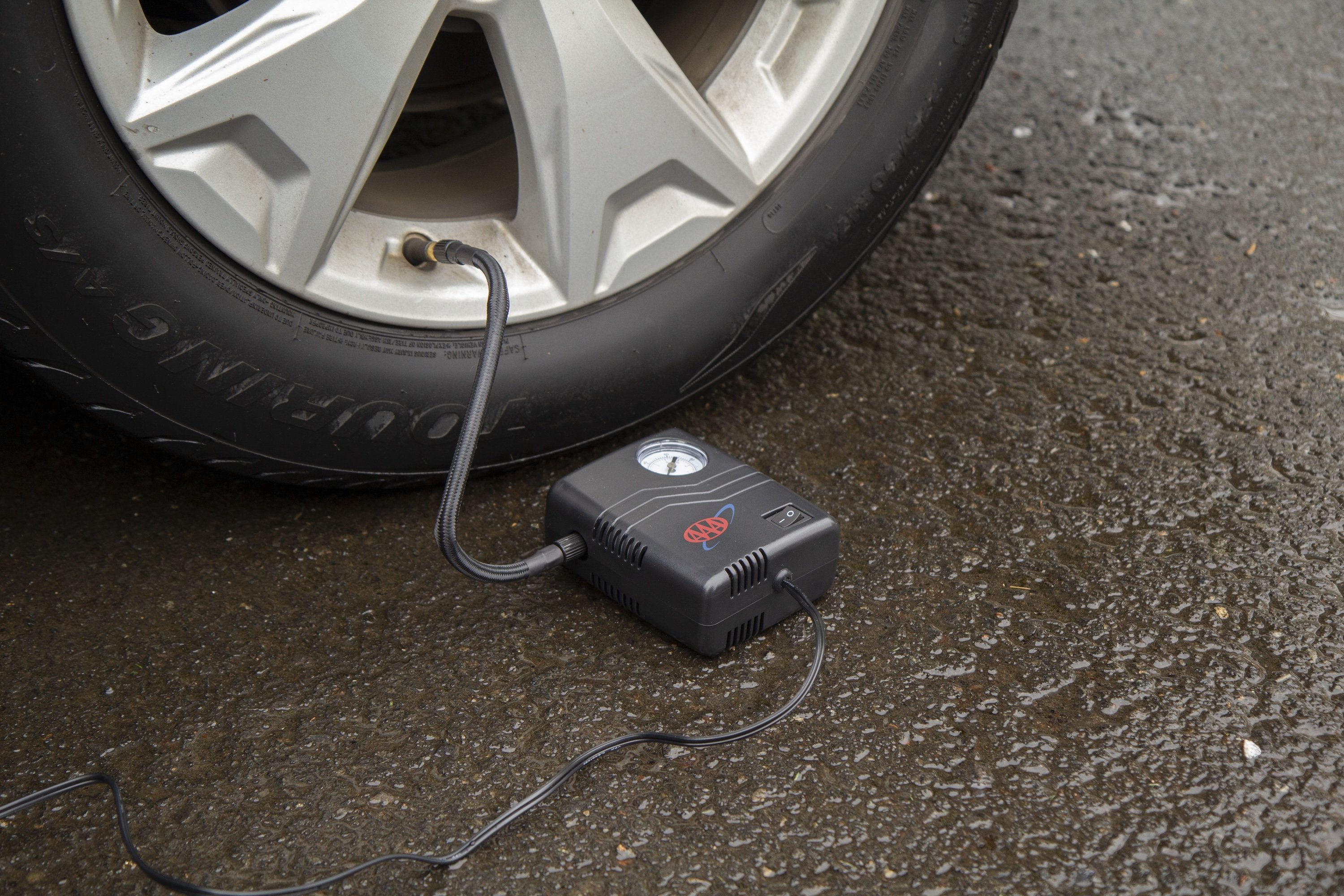 Portable Mini Tire Inflator Pump - 12V DC Electric Air Compressor for Cars, Bikes & Motorcycles - Fast Inflation with Digital Pressure Gauge (Perfect for Road Trips, Emergency Flat Tires & Home Garage Use)