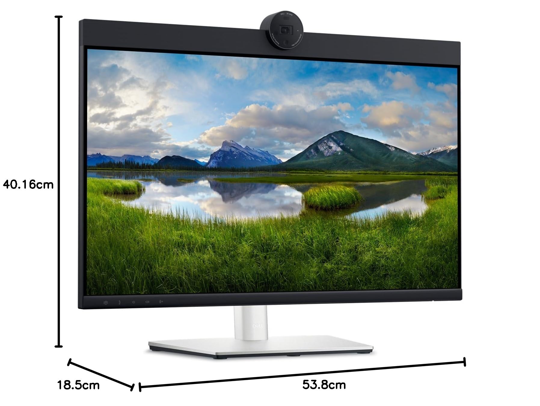Dell 24 Inch Full HD Video Conferencing Monitor - P24 Series with Webcam & Speakers for Remote Work, Online Meetings & Home Office Setup