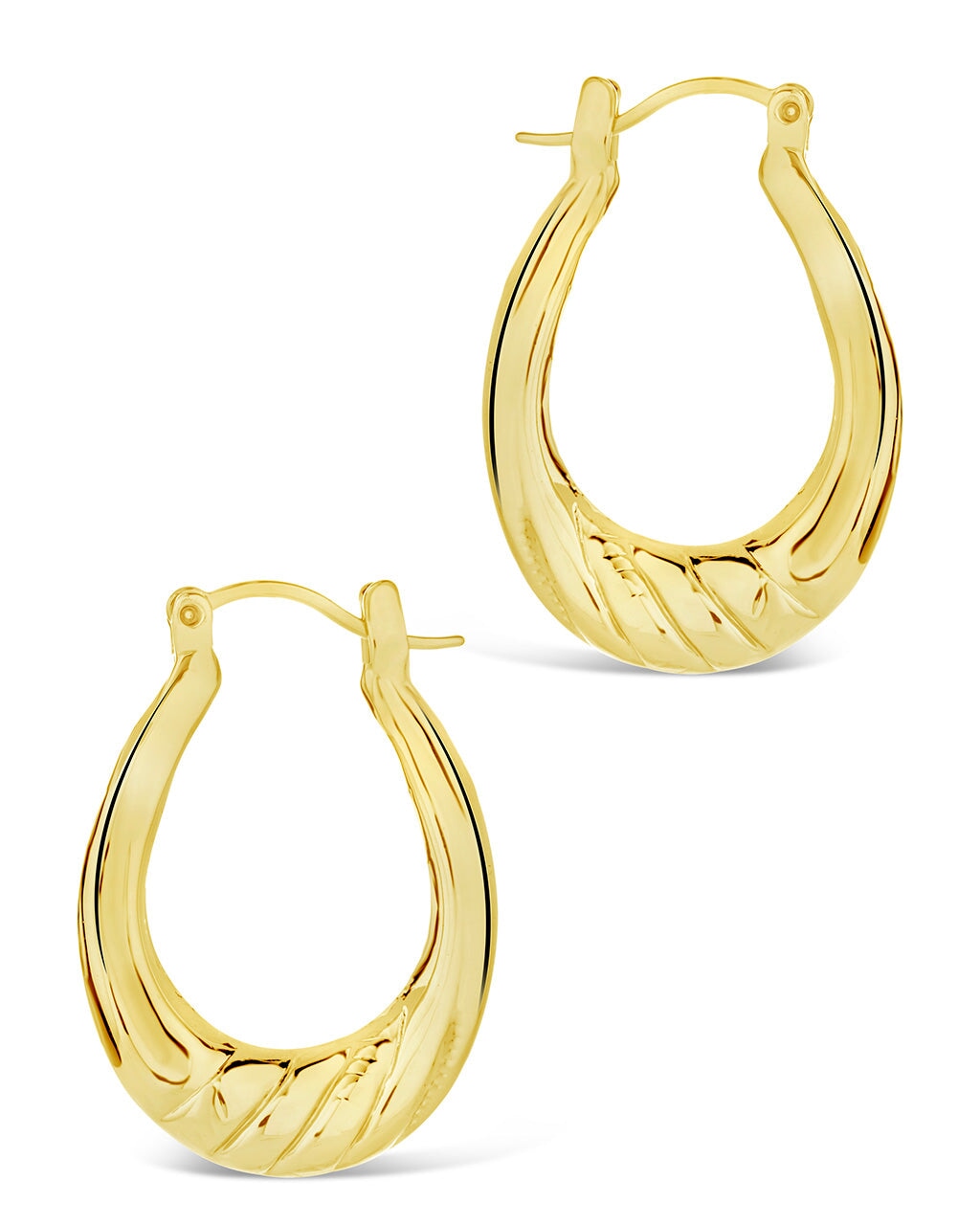 Logan Twisted Statement Hoop Earrings for Women - Fashionable Gold Plated Chunky Hoops - Perfect for Parties, Date Nights & Special Occasions