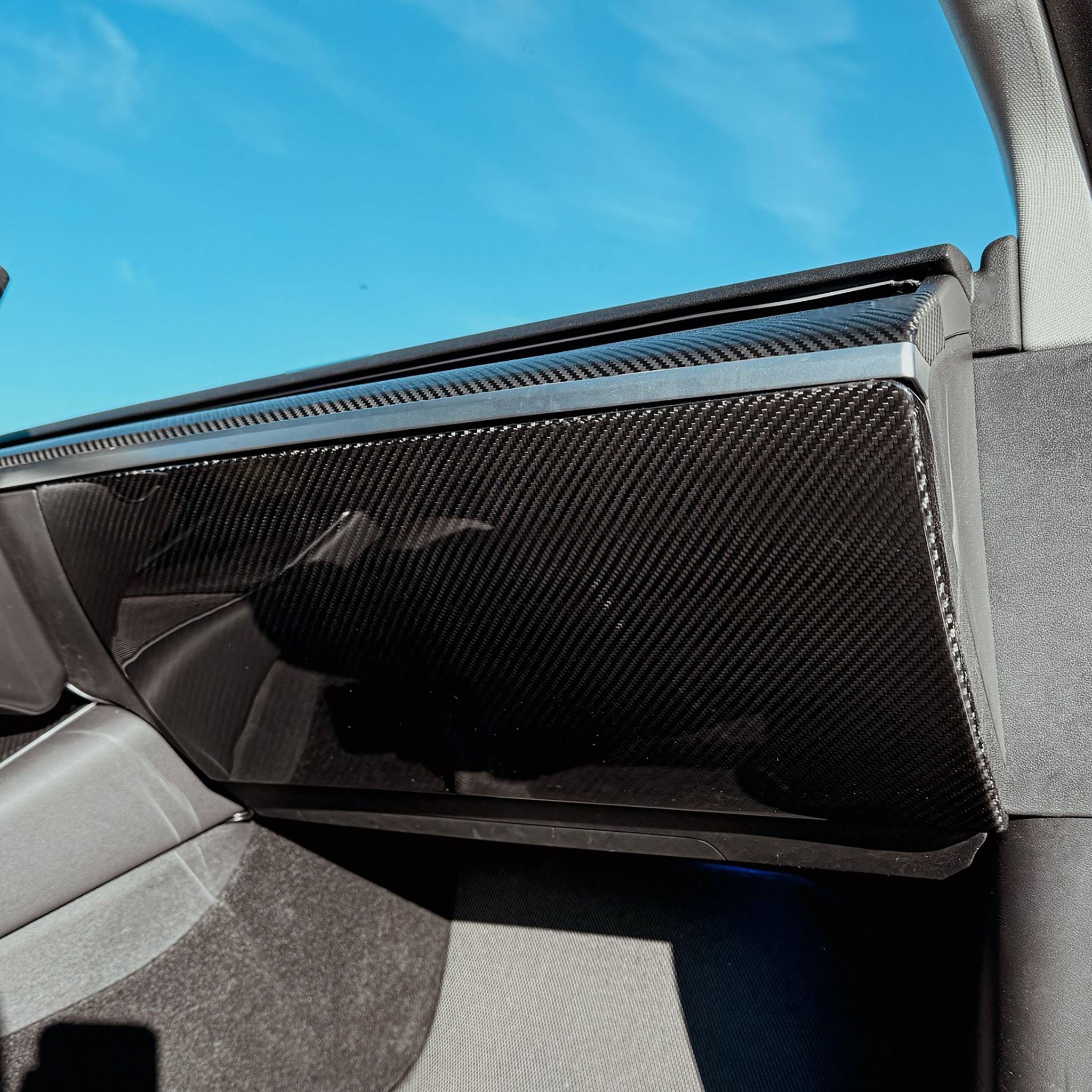 Premium Real Carbon Fiber Glove Box Cover for Tesla Model 3 & Model Y - Luxury Interior Upgrade Accessory | Enhances Dashboard Style & Protects from Scratches