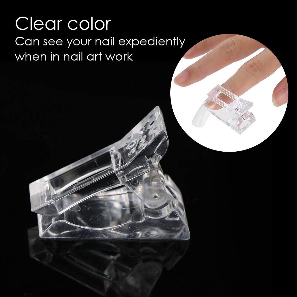 Rotekt 10pcs Transparent Nail Tips Clips for Poly Gel - Quick Building Mold Clips Set, Nail Art Accessories for Professional & DIY Manicures at Home or Salon