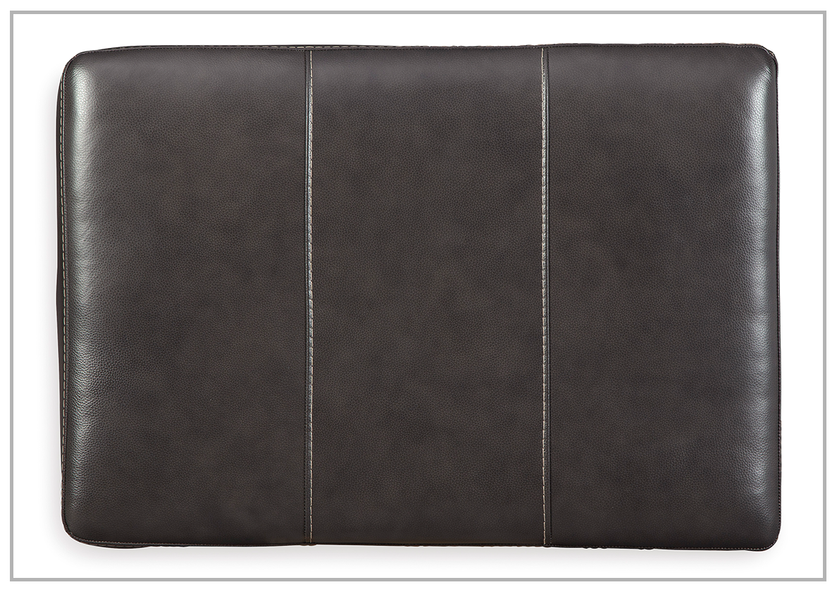 Gio Italia Mayan Series Leather Ottoman - Gray & Chocolate Brown Footstool, Storage Bench | Perfect for Living Room, Bedroom & Home Decor