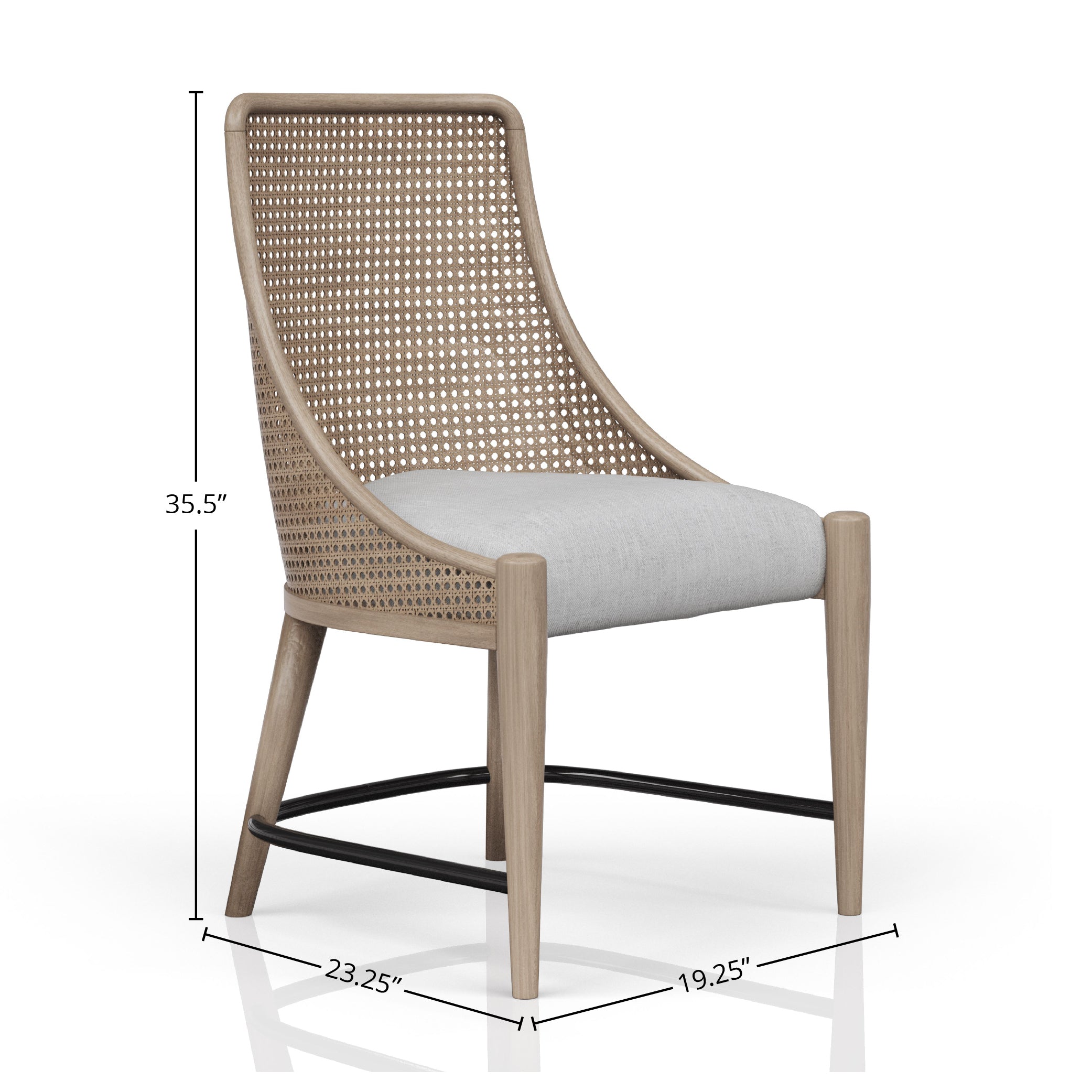 Sand-Colored Cane Backed Host Chairs Set of 2 - Elegant Dining Room Seating for Entertaining Guests