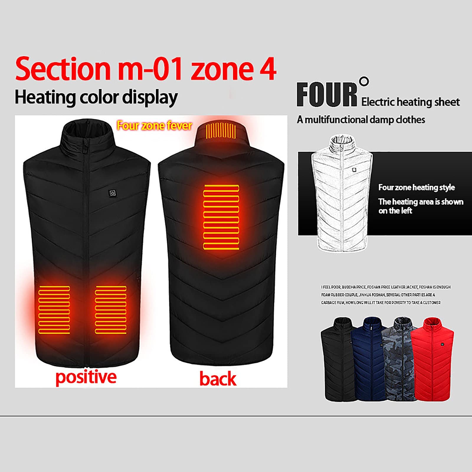 Lightweight USB Heated Vest for Women - Electric Heating Jacket with USB Charging for Outdoor Activities, Winter Sports & Cold Weather (Batteries Not Included)