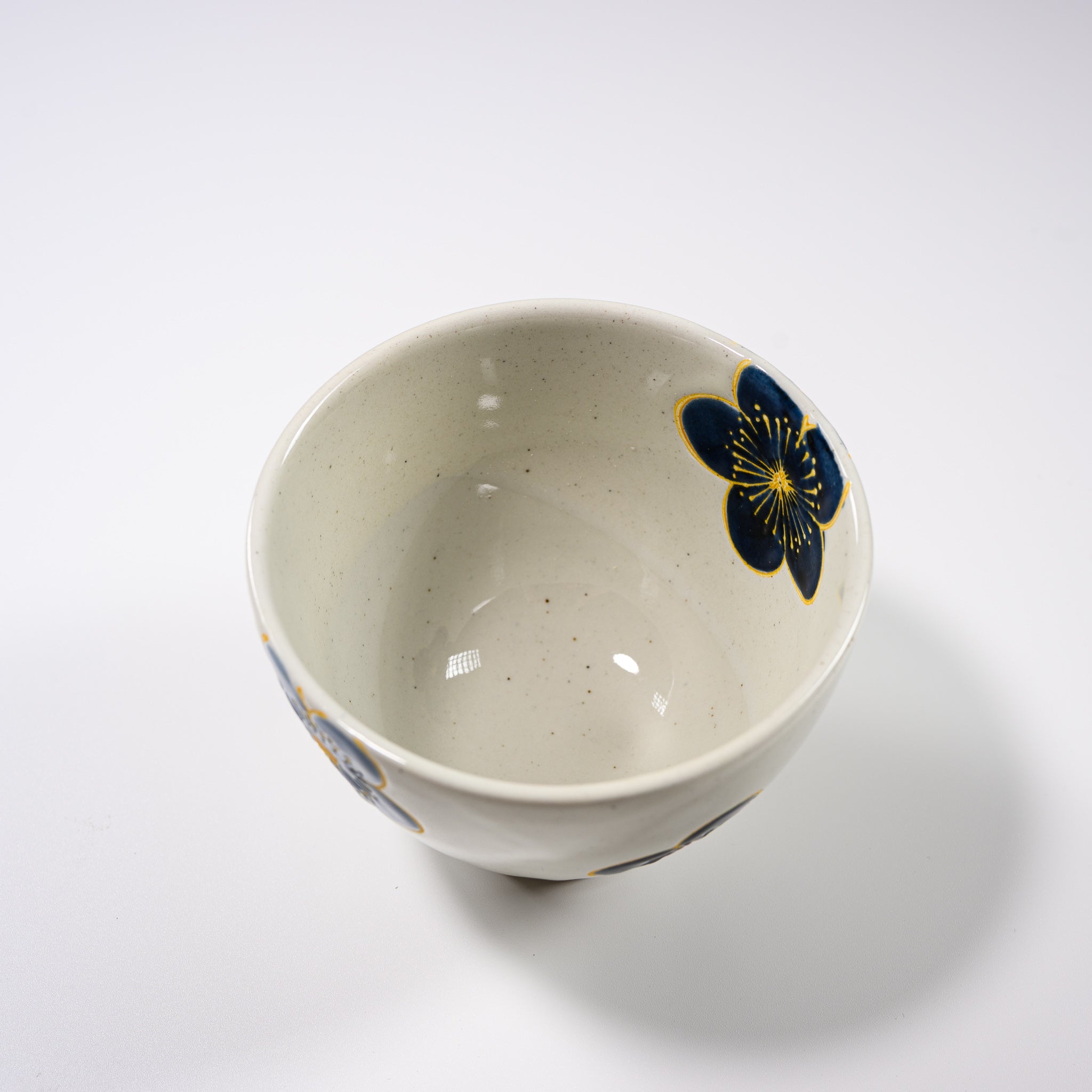 Handcrafted Hasami Ware Rice Bowl - February Plum Design | Premium Japanese Porcelain for Tea, Rice & Sushi | Perfect for Home Dining & Japanese Cuisine