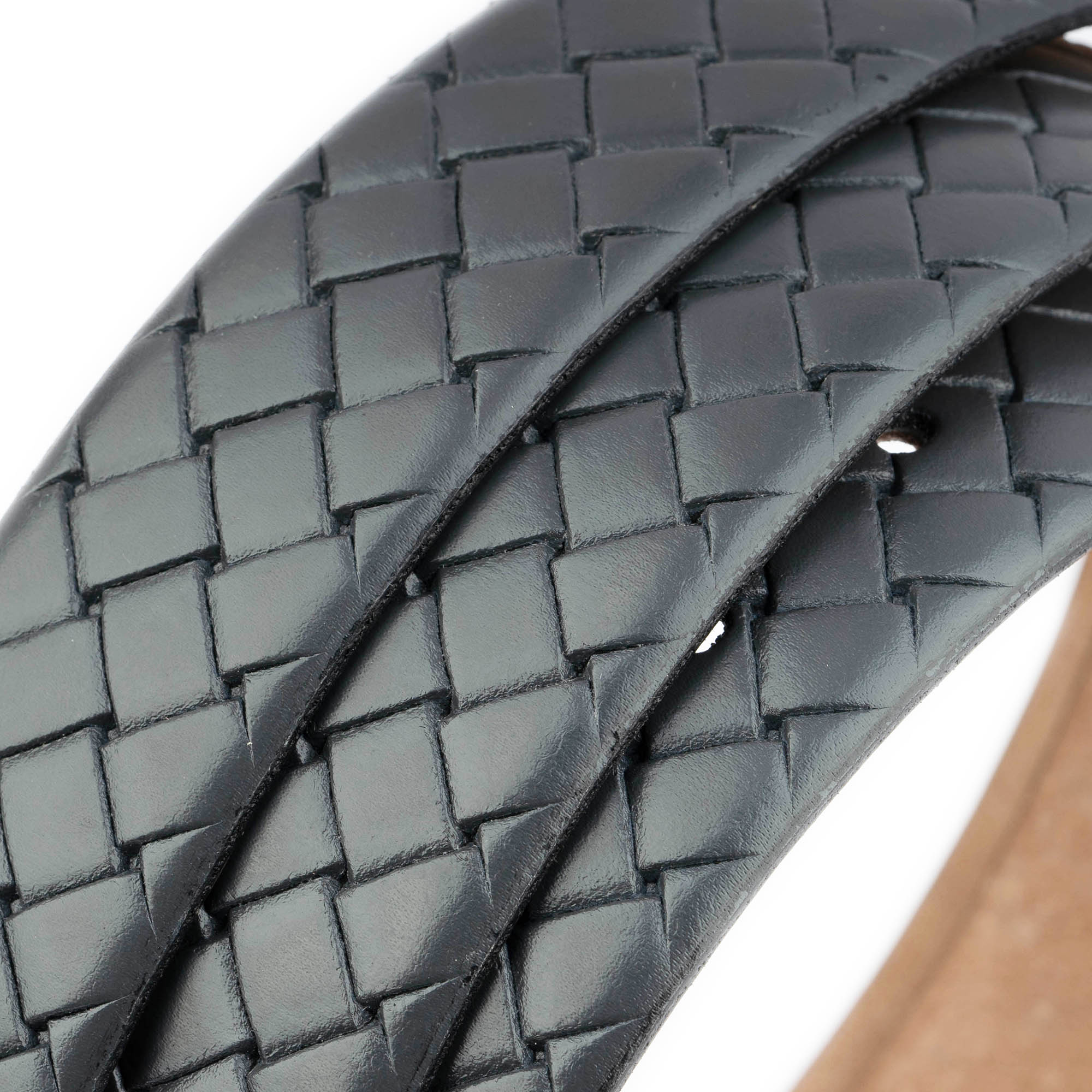 Premium Men's Genuine Leather Belt - Gray Check Embossed Design (3.5cm Width) - Durable Dress Belt for Business, Office & Formal Occasions