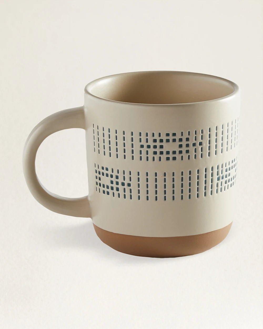 Beaded Sandshell Mug Set - Handmade Ceramic Coffee Cups with Unique Beaded Design, Perfect for Home, Office, or Gift Giving - Ideal for Morning Coffee, Tea, or Hot Chocolate