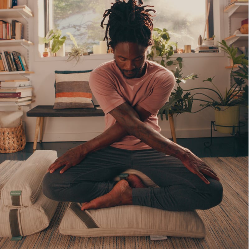 Organic Square Meditation Yoga Pillow - Premium Zafu Cushion for Yoga, Meditation & Mindfulness Practice - Perfect for Home, Studio & Zen Decor