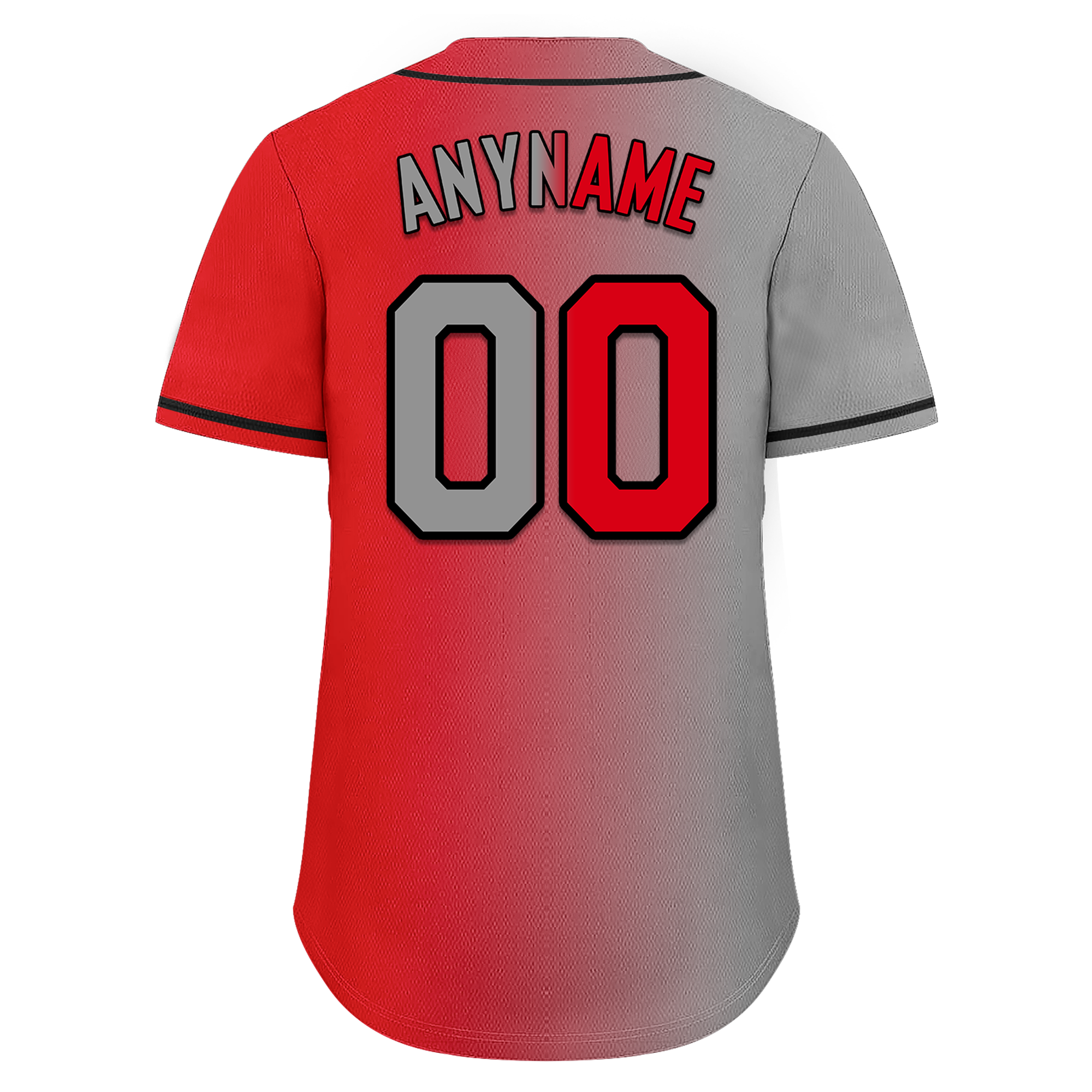 Custom Grey Red Gradient Personalized Authentic Baseball Jersey - BSBJ01 - Perfect for Team Uniforms, Fan Gear & Sports Events