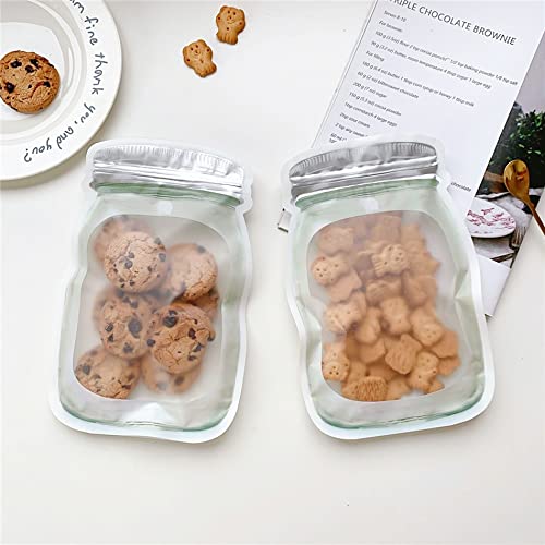 Enkrio 20 Pack Reusable Mason Jar Bags - Leakproof Food Storage Bags for Kitchen, Snacks, Sandwich & Meal Prep | Eco-Friendly Zipper Bags for Mason Jars, Picnics, Camping & On-the-Go Snacking