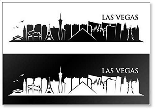 Las Vegas Skyline Nevada Black and White Fridge Magnet - Souvenir Gift for Travel Lovers, Home & Office Decoration