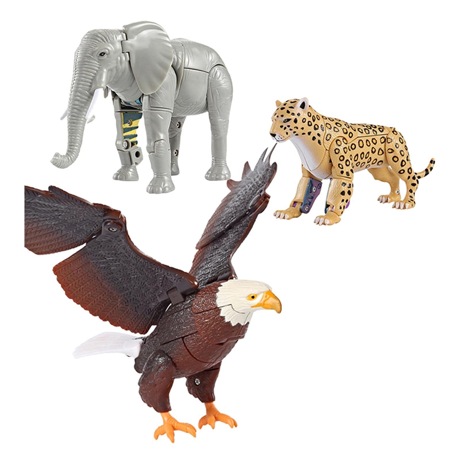 B Baosity 3Pcs Robot Animal Figures - STEM Toys for Kids, Birthday Party Favors, Easter Basket Stuffers, Classroom Rewards & Collectible Action Figures for Boys and Girls