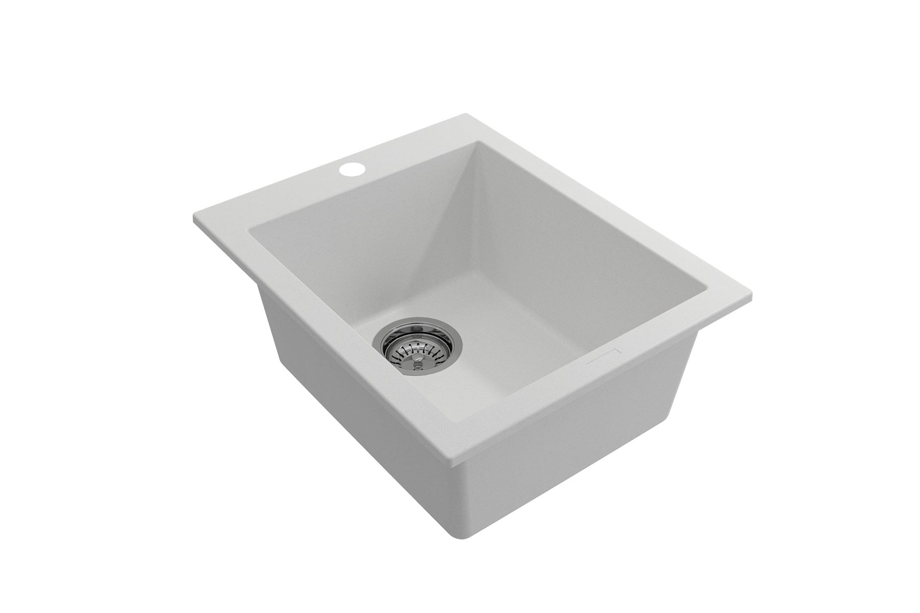 Dual Mount Granite Single Bowl Bar Sink with Strainer - 16 Inch Kitchen Sink for Bar, Coffee Shop & Small Space Installation