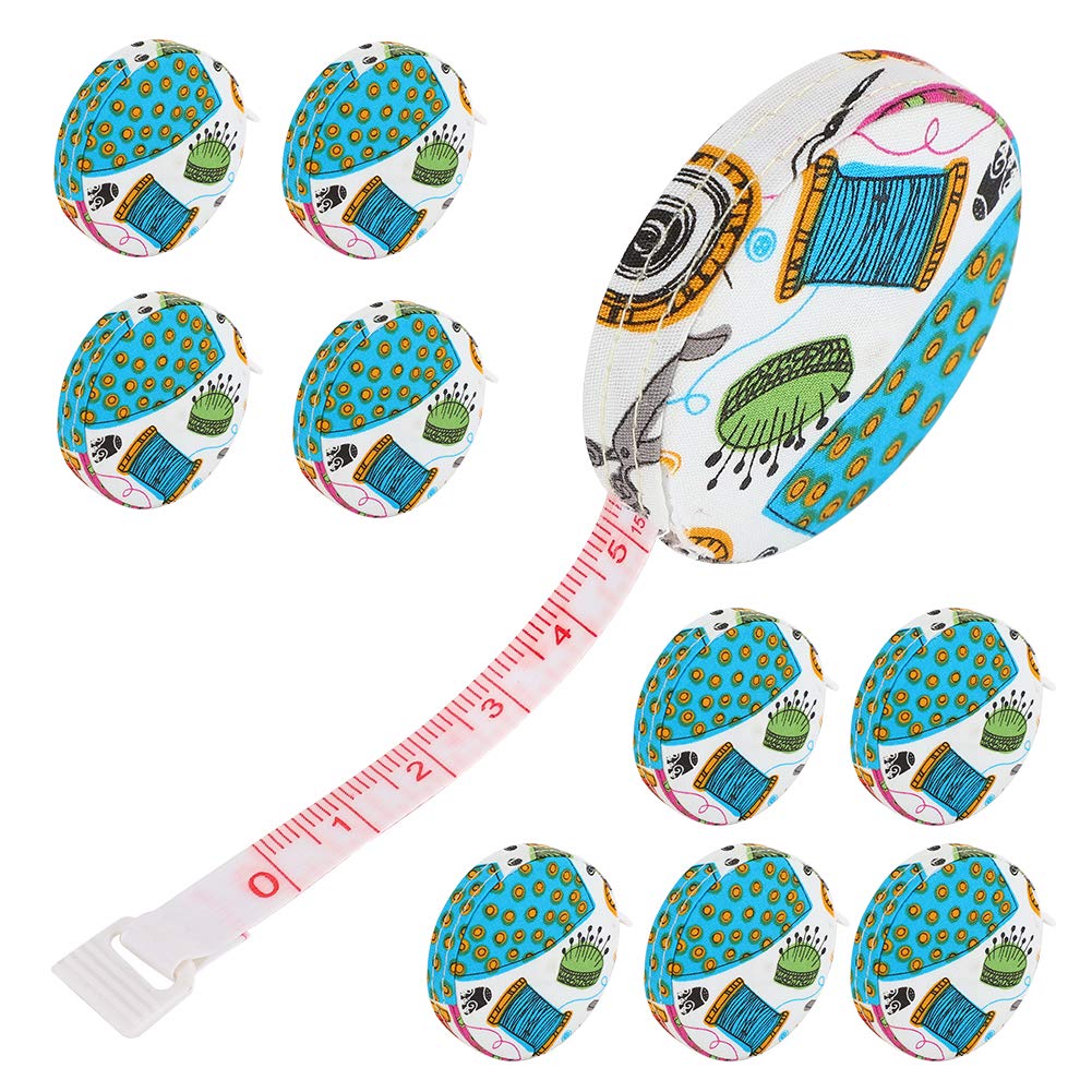 TOPINCN 10PCS Retractable Sewing Tape Measure - Portable Body Measuring Tape for Tailoring, Cloth & Thigh Measurements | Perfect for DIY Sewing, Dressmaking & Fitness Tracking
