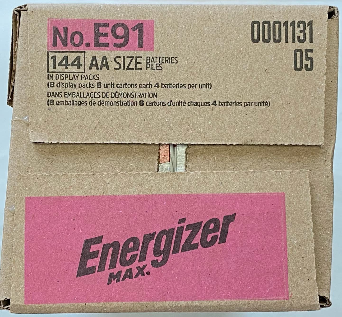 Energizer Max E91 AA Batteries (144 Count) - Long-Lasting Alkaline Batteries Made in USA - Perfect for Toys, Flashlights, Remote Controls & Electronics