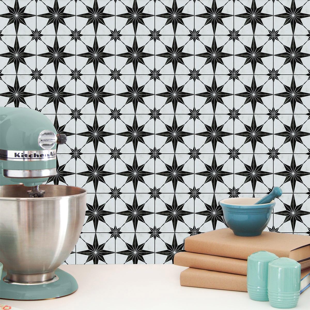 Waterproof & Removable Starry Tile Stickers for Fireplace - Peel and Stick Backsplash Decals (6x6 Inch, 16 Pack) - Perfect for Kitchen, Bathroom, and Home Renovation Projects