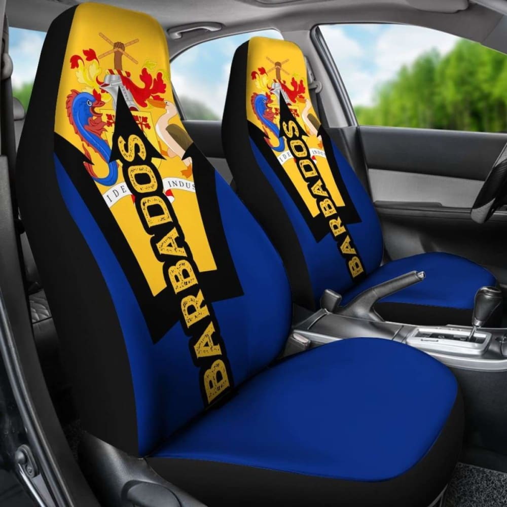 Barbados National Symbols Car Seat Covers - Premium Custom Fit for Cars, Trucks & SUVs - Perfect for Road Trips, Daily Commute & Protecting Your Vehicle Seats