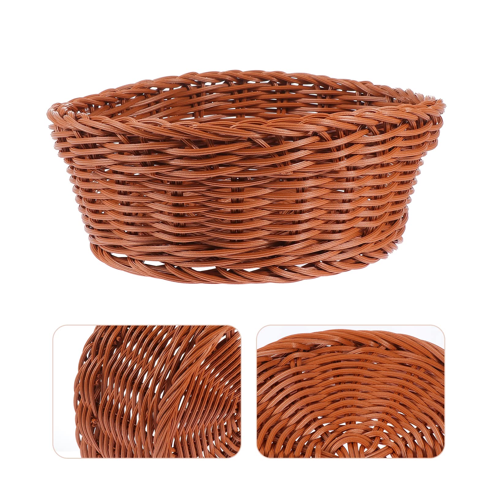 BESPORTBLE Hand-Woven Storage Basket - Natural Rattan Fruit Holder & Snack Organizer for Kitchen Counter, Dining Table, Picnic, Party Serving - Practical Food Basket with Simple Design