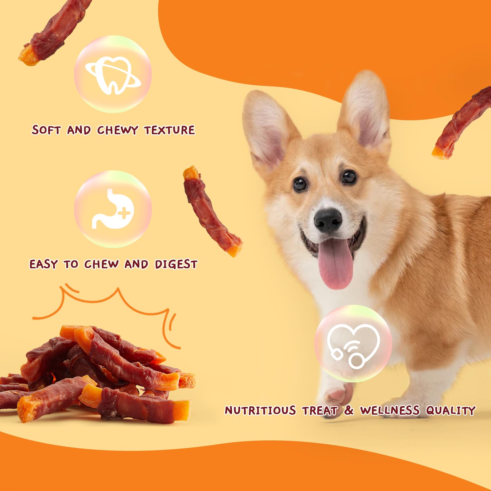 Jungle Calling Sweet Potato & Duck Dog Treats - Healthy Vegetarian Snacks for Dogs, 10.6oz | Grain-Free, All-Natural Training Rewards & Daily Treats for Puppies & Adult Dogs